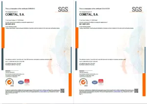 COMETAL renews its ISO 9001:2015 and ISO 14001:2015